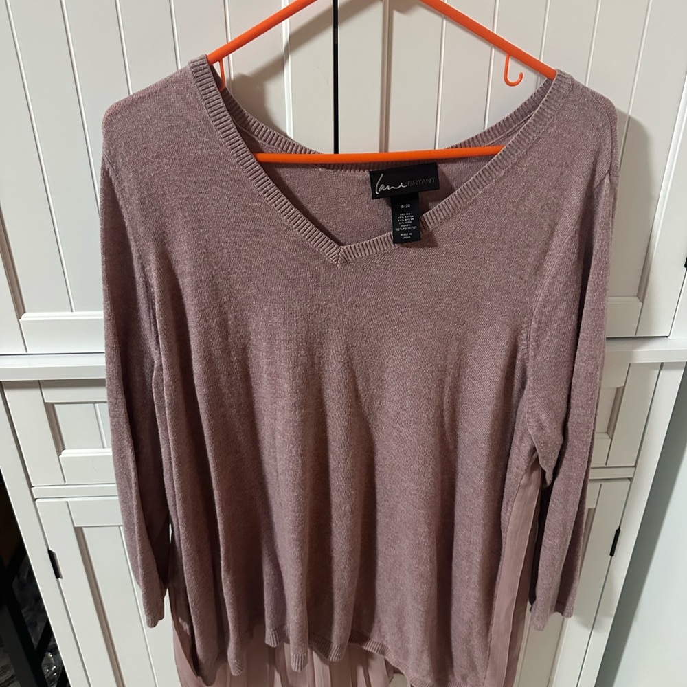 Lane Bryant Mauve V-Neck Sweater